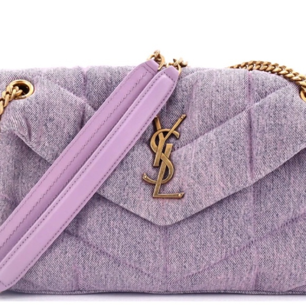Yves Saint Laurent Small Puffer Shoulder Bag with Gold Accents
